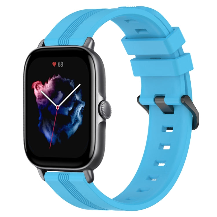 20mm Concave Striped Slicone Watch Band, For Amazfit GTS 4, For Amazfit GTS 3, For Amazfit GTS 2E, For Amazfit GTS 2 Mini