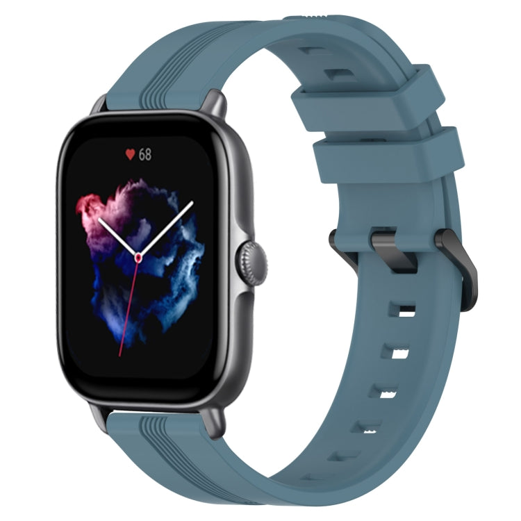 20mm Concave Striped Slicone Watch Band, For Amazfit GTS 4, For Amazfit GTS 3, For Amazfit GTS 2E, For Amazfit GTS 2 Mini