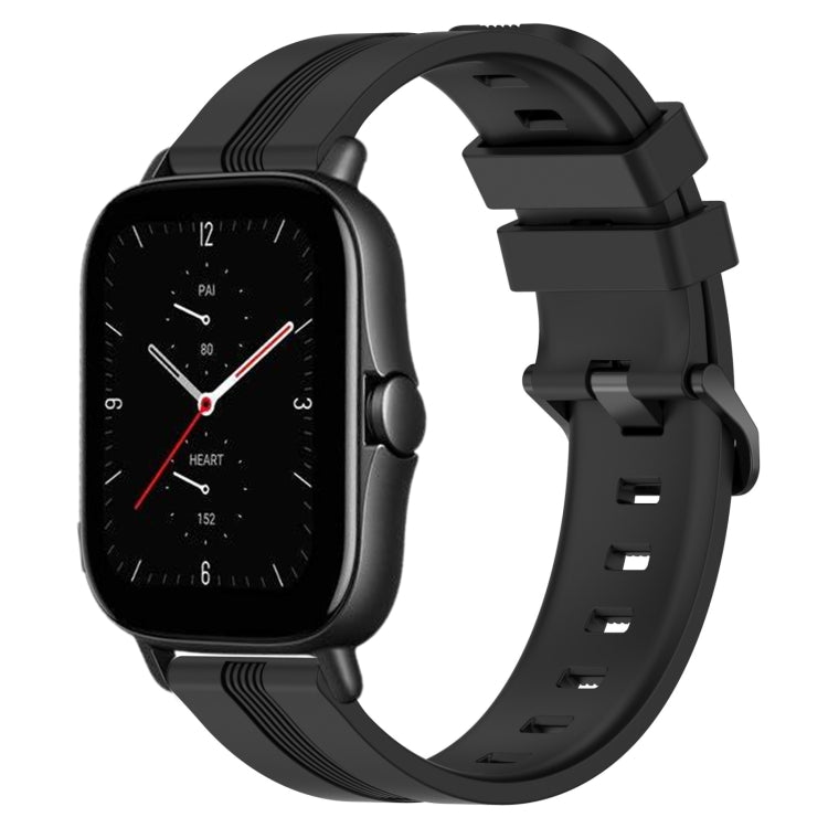 20mm Concave Striped Slicone Watch Band, For Amazfit GTS 4, For Amazfit GTS 3, For Amazfit GTS 2E, For Amazfit GTS 2 Mini