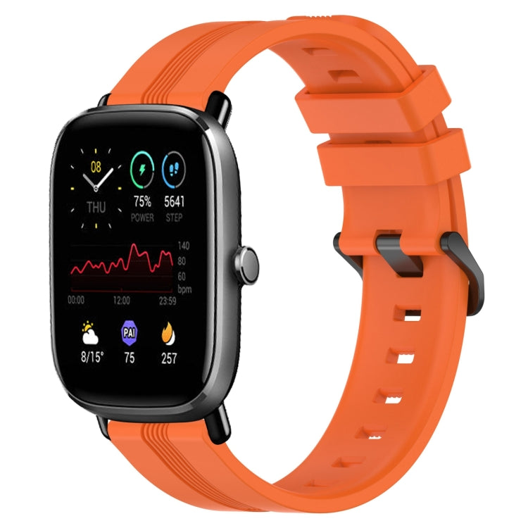 20mm Concave Striped Slicone Watch Band, For Amazfit GTS 4, For Amazfit GTS 3, For Amazfit GTS 2E, For Amazfit GTS 2 Mini