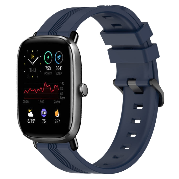 20mm Concave Striped Slicone Watch Band, For Amazfit GTS 4, For Amazfit GTS 3, For Amazfit GTS 2E, For Amazfit GTS 2 Mini