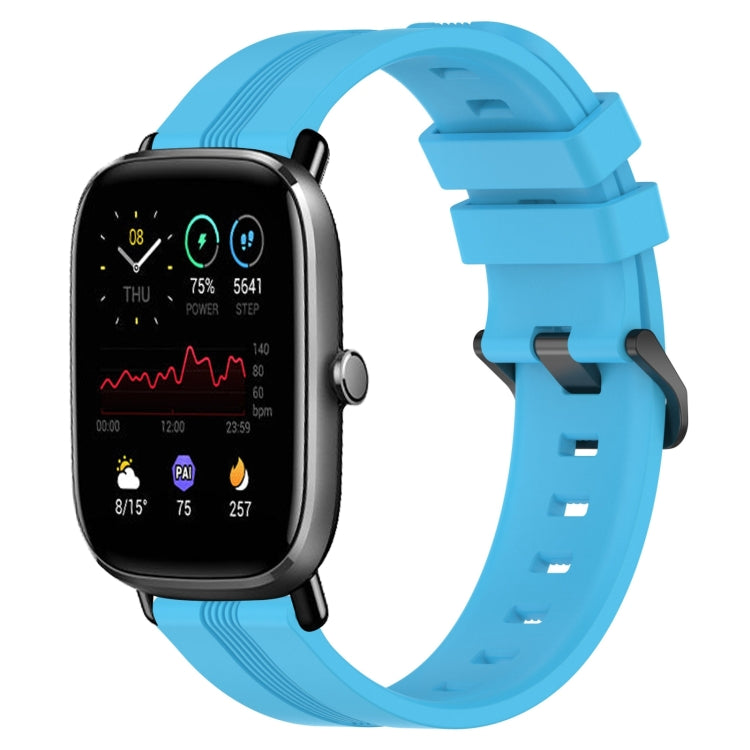 20mm Concave Striped Slicone Watch Band, For Amazfit GTS 4, For Amazfit GTS 3, For Amazfit GTS 2E, For Amazfit GTS 2 Mini