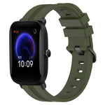 20mm Concave Striped Slicone Watch Band, For Amazfit Pop