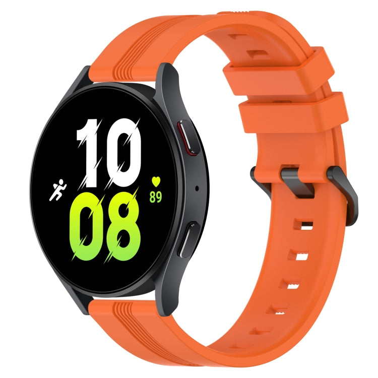 20mm Concave Striped Slicone Watch Band, For Samsung Galaxy Watch5 44mm, For Samsung Galaxy Watch 6 Classic 47mm, For Samsung Galaxy Watch5 40mm, For Samsung Galaxy Watch5 Pro 45mm