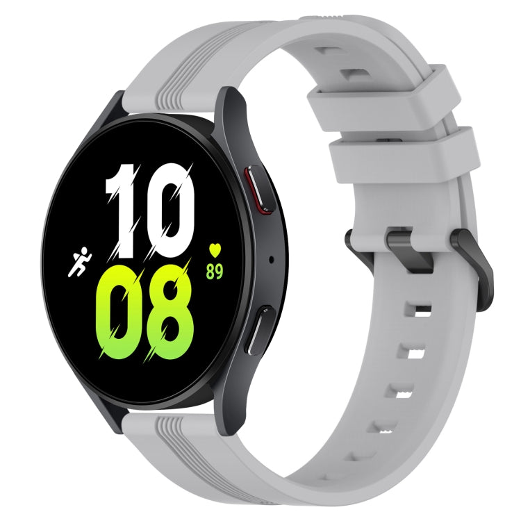 20mm Concave Striped Slicone Watch Band, For Samsung Galaxy Watch5 44mm, For Samsung Galaxy Watch 6 Classic 47mm, For Samsung Galaxy Watch5 40mm, For Samsung Galaxy Watch5 Pro 45mm