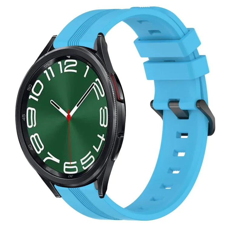 20mm Concave Striped Slicone Watch Band, For Samsung Galaxy Watch 6 40mm, For Samsung Galaxy Watch 6 Classic 43mm