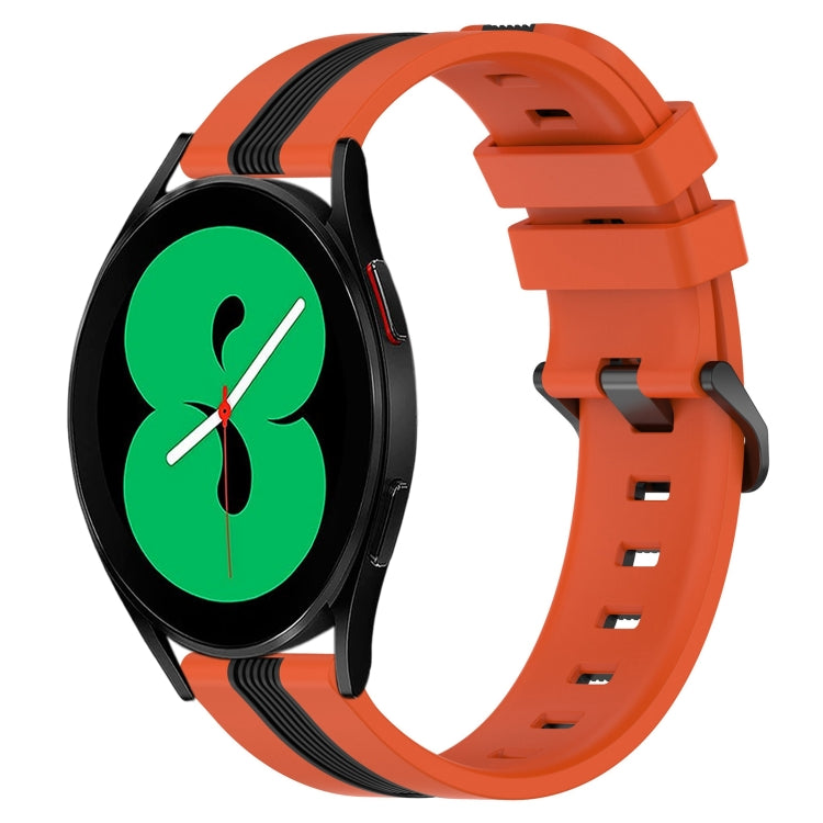 20mm 縦ツートンカラー シリコンウォッチバンド、Samsung Galaxy Watch4 44mm用、Samsung Galaxy Watch4 40mm用、Samsung Galaxy Watch4 Classic 42mm用、Samsung Galaxy Watch4 Classic 46mm用