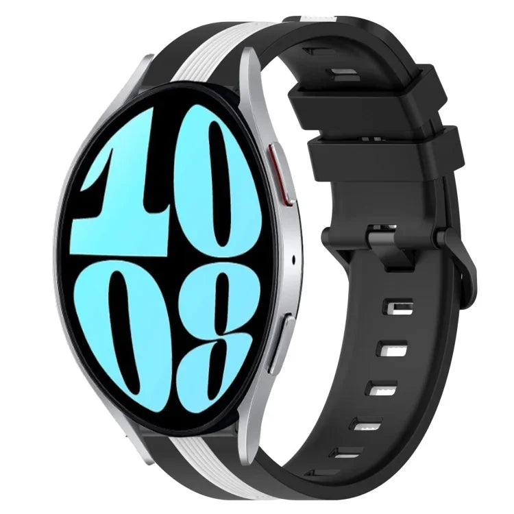 20mm 縦二色シリコン時計バンド、Samsung Galaxy Watch 6 40mm用、Samsung Galaxy Watch 6 Classic 43mm用