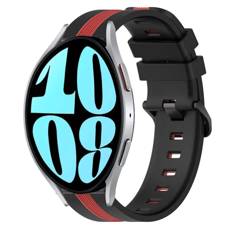 20mm 縦二色シリコン時計バンド、Samsung Galaxy Watch 6 40mm用、Samsung Galaxy Watch 6 Classic 43mm用