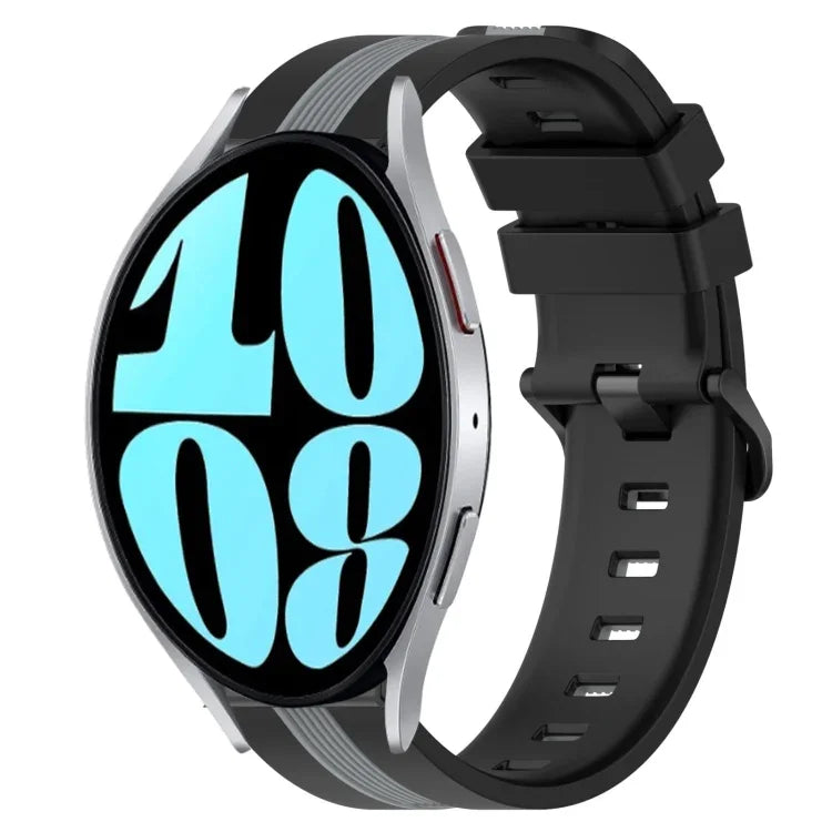20mm 縦二色シリコン時計バンド、Samsung Galaxy Watch 6 40mm用、Samsung Galaxy Watch 6 Classic 43mm用
