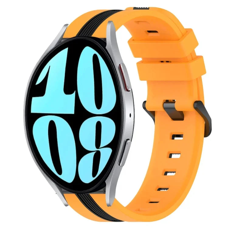 20mm 縦二色シリコン時計バンド、Samsung Galaxy Watch 6 40mm用、Samsung Galaxy Watch 6 Classic 43mm用