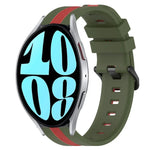 20mm 縦二色シリコン時計バンド、Samsung Galaxy Watch 6 40mm用、Samsung Galaxy Watch 6 Classic 43mm用