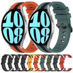 20mm 縦二色シリコン時計バンド、Samsung Galaxy Watch 6 40mm用、Samsung Galaxy Watch 6 Classic 43mm用