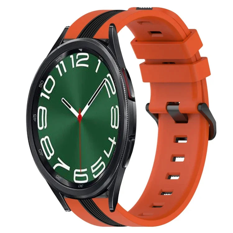 20mm 縦二色シリコン時計バンド、Samsung Galaxy Watch 6 40mm用、Samsung Galaxy Watch 6 Classic 43mm用