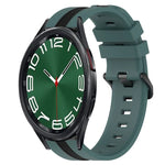 20mm 縦二色シリコン時計バンド、Samsung Galaxy Watch 6 40mm用、Samsung Galaxy Watch 6 Classic 43mm用