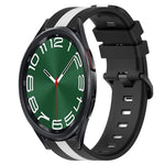 20mm 縦二色シリコン時計バンド、Samsung Galaxy Watch 6 40mm用、Samsung Galaxy Watch 6 Classic 43mm用