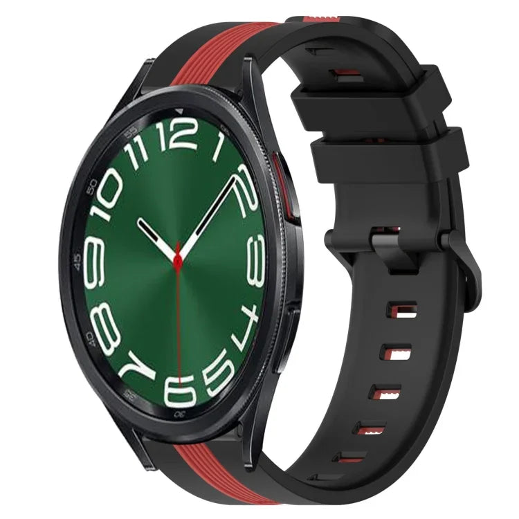20mm 縦二色シリコン時計バンド、Samsung Galaxy Watch 6 40mm用、Samsung Galaxy Watch 6 Classic 43mm用