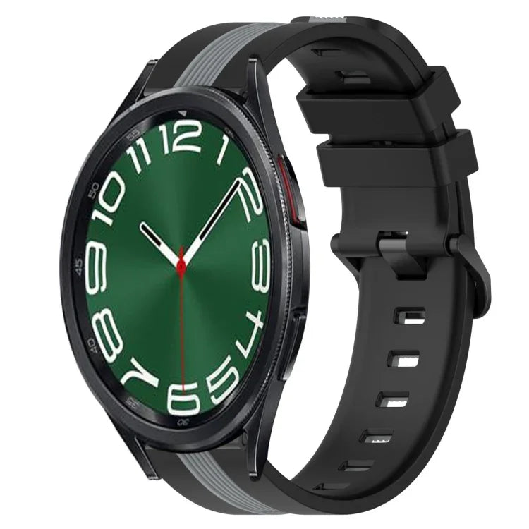 20mm 縦二色シリコン時計バンド、Samsung Galaxy Watch 6 40mm用、Samsung Galaxy Watch 6 Classic 43mm用