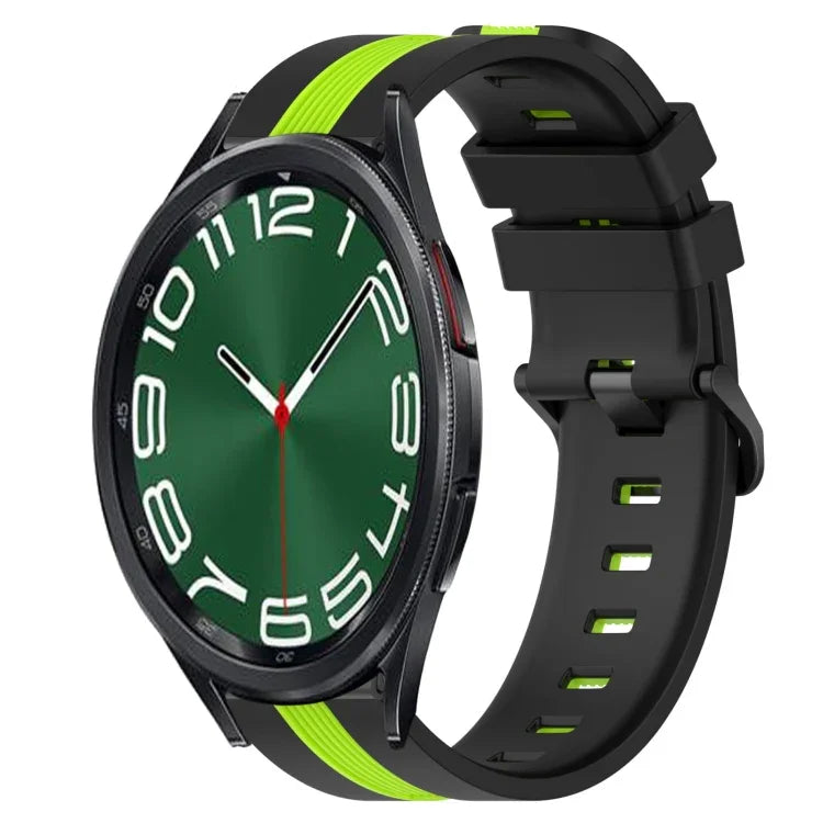 20mm 縦二色シリコン時計バンド、Samsung Galaxy Watch 6 40mm用、Samsung Galaxy Watch 6 Classic 43mm用