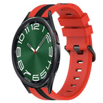 20mm 縦二色シリコン時計バンド、Samsung Galaxy Watch 6 40mm用、Samsung Galaxy Watch 6 Classic 43mm用