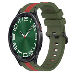 20mm 縦二色シリコン時計バンド、Samsung Galaxy Watch 6 40mm用、Samsung Galaxy Watch 6 Classic 43mm用