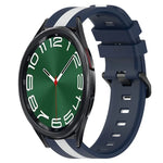 20mm 縦二色シリコン時計バンド、Samsung Galaxy Watch 6 40mm用、Samsung Galaxy Watch 6 Classic 43mm用