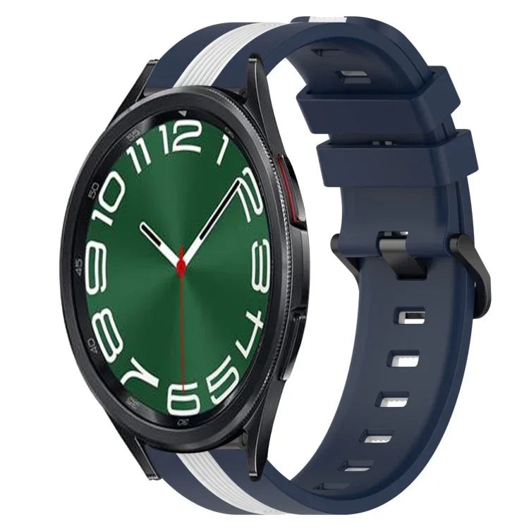 20mm 縦二色シリコン時計バンド、Samsung Galaxy Watch 6 40mm用、Samsung Galaxy Watch 6 Classic 43mm用