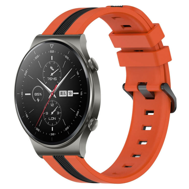 22mm Vertical Two-Color Silicone Watch Band, For Huawei GT2 Pro, For Huawei Watch GT 2E, For Huawei GT2 46mm, For Honor Watch GS 3