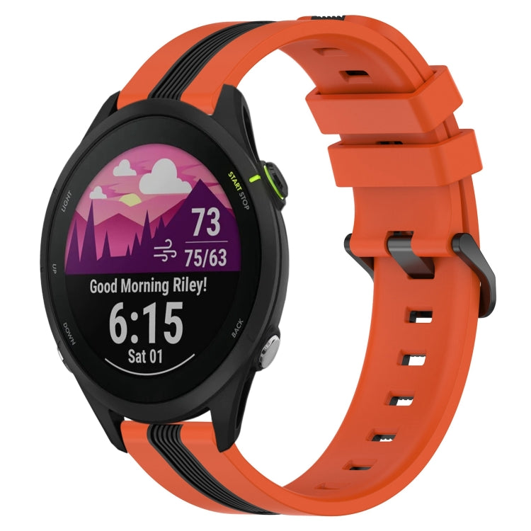 22mm Vertical Two-Color Silicone Watch Band, For Garmin Forerunner 255, For Garmin Forerunner 255 Music, For Garmin Venu 2, For Garmin Vivoactive 4