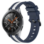 22mm Vertical Two-Color Silicone Watch Band, For Samsung Galaxy Watch3 45mm, For Samsung Galaxy Watch 46mm, For Samsung Gear S3 Classic, For Samsung Gear S3 Frontier