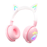 KE28 RGB かわいい猫耳 Bluetooth ワイヤレス音楽ヘッドセット 取り外し可能マイク付き
