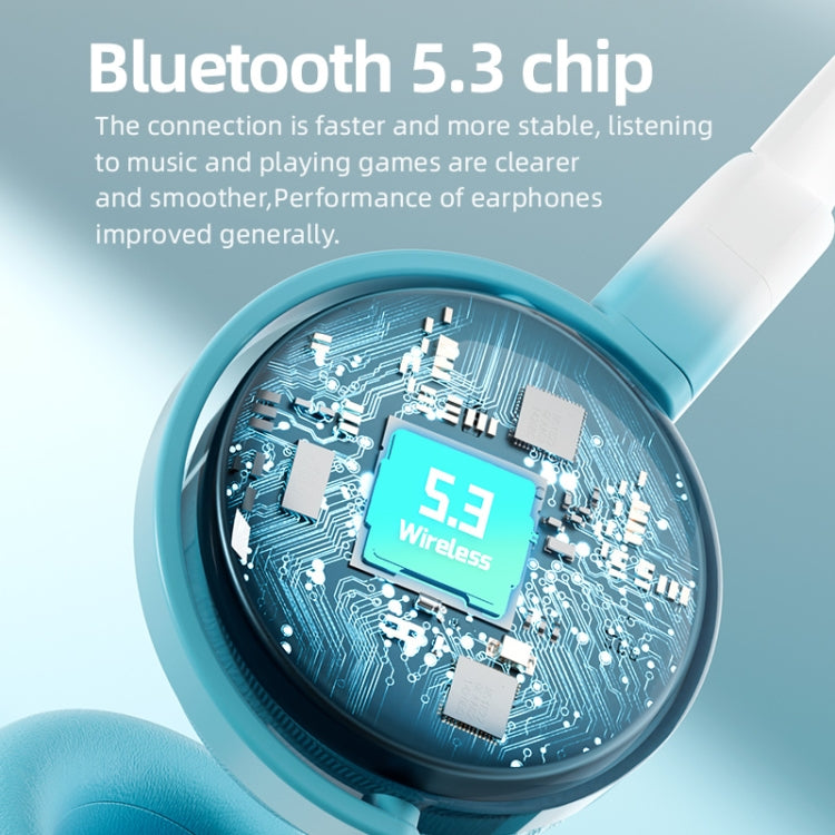 KE28 RGB かわいい猫耳 Bluetooth ワイヤレス音楽ヘッドセット 取り外し可能マイク付き
