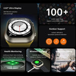 W800 Ultra 2.02インチカラースクリーンスマートウォッチ、心拍数モニタリング／血圧モニタリング対応