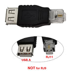 JUNSUNMAY USB メスからオス RJ11 6P2C アダプターコンバーター