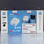 PD04 Type-C + USB モバイルフォン充電器 USB to 8ピンケーブル付き、USプラグ、USプラグ + USB to 8ピンケーブル