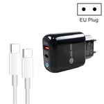 PD04 Type-C + USB 携帯電話充電器 Type-C to Type-C ケーブル付き、EUプラグ、EUプラグ + Type-C to Type-C ケーブル