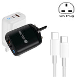 PD04 Type-C + USB 携帯電話充電器 Type-C to Type-C ケーブル付き、UKプラグ、UKプラグ + Type-C to Type-C ケーブル