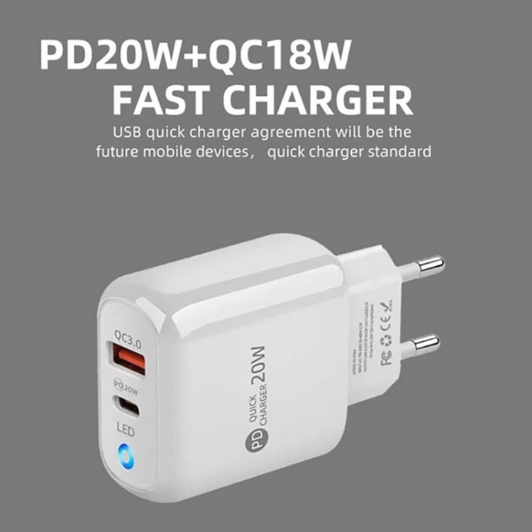 PD04 Type-C + USB 携帯電話充電器 Type-C to Type-C ケーブル付き、UKプラグ、UKプラグ + Type-C to Type-C ケーブル