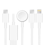 Apple Watchシリーズ＆デュアルType-Cプラグ搭載スマホ用 3in1 USBマグネット充電ケーブル 4ft/1.2m DS-XB020
