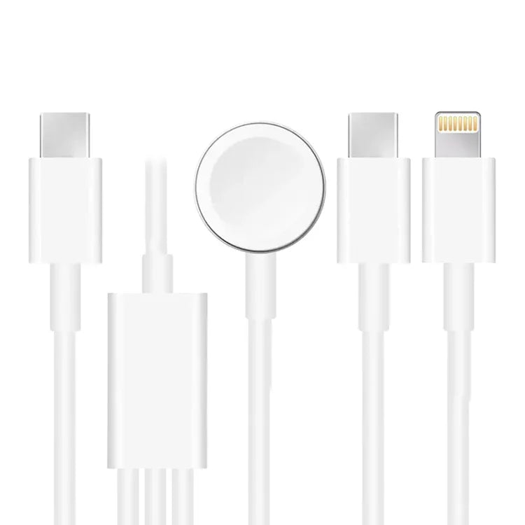 Apple Watchシリーズ＆デュアルType-Cプラグ搭載スマホ用 3in1 USBマグネット充電ケーブル 4ft/1.2m DS-XB020
