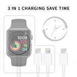 Apple Watchシリーズ＆デュアルType-Cプラグ搭載スマホ用 3in1 USBマグネット充電ケーブル 4ft/1.2m DS-XB020