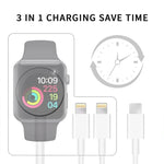 Apple Watch シリーズ & iPhone 用 3-in-1 Type-C 磁気充電ケーブル 4ft/1.2m, DS-XB019
