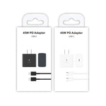 M135 45W USB-C / Type-C Port Fast Charger with 5A Type-C to Type-C Cable, US Plug, US Plug + Type-C Cable