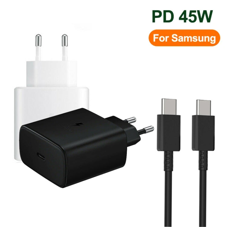 M135 45W USB-C / Type-Cポート急速充電器 5A Type-C to Type-Cケーブル付き、EUプラグ、EUプラグ＋Type-Cケーブル