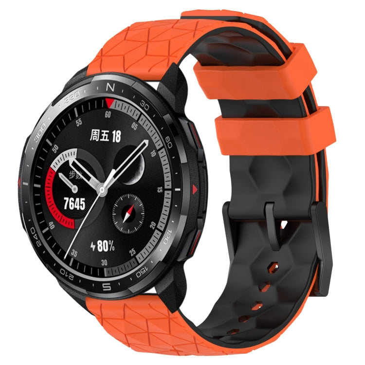 22mm Football Pattern Two-Color Silicone Watch Band, For Honor Watch GS Pro, For Honor Magic Watch 2 46mm, For Honor Watch Dream