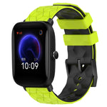 20mm Football Texture Two-Color Silicone Watch Band, For Amazfit Pop