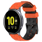 20mm フットボール柄ツートンカラーシリコン時計バンド、Samsung Galaxy Watch Active 2 44mm 用、Samsung Galaxy Watch 42mm 用