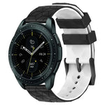 20mm フットボール柄ツートンカラーシリコン時計バンド、Samsung Galaxy Watch Active 2 44mm 用、Samsung Galaxy Watch 42mm 用