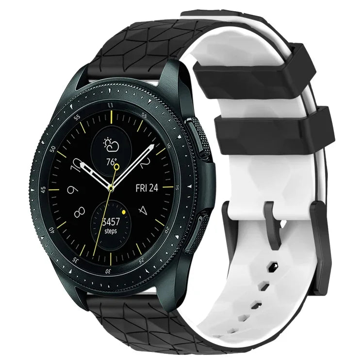 20mm フットボール柄ツートンカラーシリコン時計バンド、Samsung Galaxy Watch Active 2 44mm 用、Samsung Galaxy Watch 42mm 用