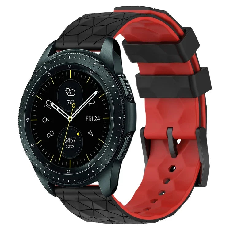 20mm フットボール柄ツートンカラーシリコン時計バンド、Samsung Galaxy Watch Active 2 44mm 用、Samsung Galaxy Watch 42mm 用